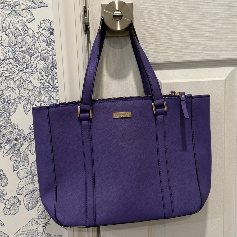 kate spade Purple Saffiano Leather Tote